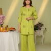 2 piece jacquard shirt shiflly embroidery trouser - Image 2