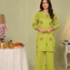 2 piece jacquard shirt shiflly embroidery trouser - Image 3