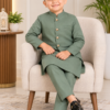 Sage Green Waistcoat Kurta Pajama - Image 3