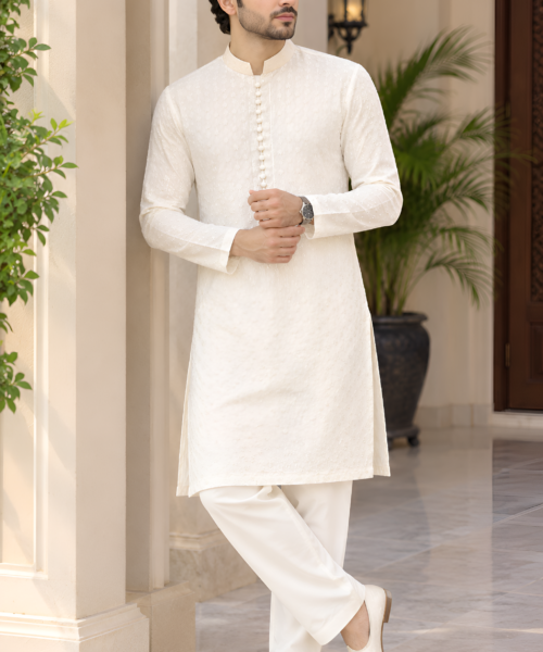 Ivory Bloom Kurta Trouser – men